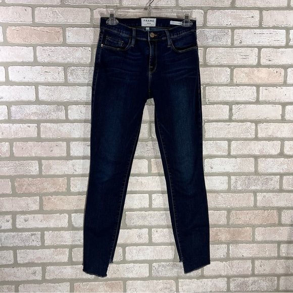 Frame Le Skinny de Jeanne Cascade Hem Jeans in Farrell Wash Size 27 - Picture 5 of 11